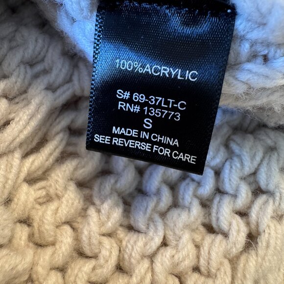 Vici Chunky Cable Knit Sweater Small Cream Cowl Neck Cropped Fisherman - Picture 7 of 8